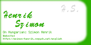 henrik szimon business card